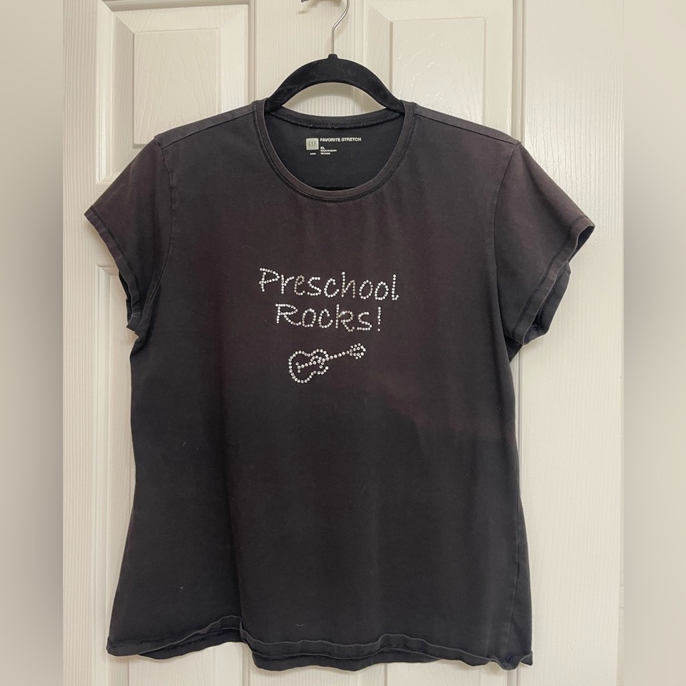 GAP brand decorated tee, Preschool Rocks!